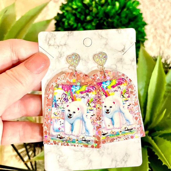 Lisa Frank Polar Bear Acrylic Earrings - Picture 3 of 6
